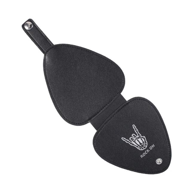Estojo Elegante de Couro PU para Armazenar Palhetas de Guitarra Elétrica
