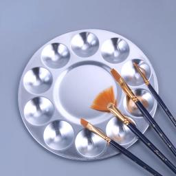Paleta de alumínio leve para arte, ferramenta de pintura a óleo, bandeja de mistura de cores, retângulo, forma redonda, acrílico - Image 5