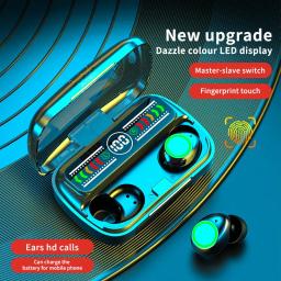 Fone de ouvido Bluetooth sem fio M100 Fones de ouvido para esportes ao ar livre 5.3 com tela de carregamento, Touch Control Earbuds para música - Image 1