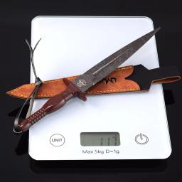 Adaga de Assalto Damasco, Arma Medieval, Espada Modelo, Todo Metal com Coldre, Grãos de Aço, Ornamento para Casa, Coleções, Toy Gift, 22cm - Image 4