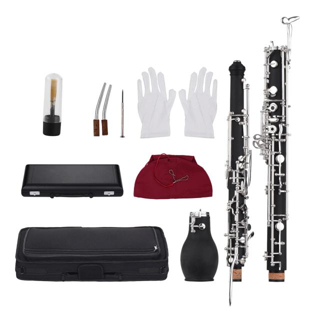 Profissional inglês chifre alto oboé f chave corpo de madeira sintética instrumento de sopro com palheta e caso