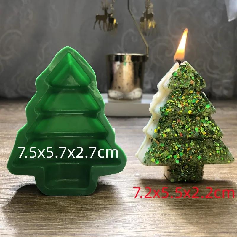 3D Árvore De Natal Silicone Mold, DIY Vela Fazendo Kit, Sabão Artesanal, Ferramentas De Cozimento De Resina De Gesso, Presentes De Férias - Image 1