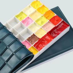 10/12/24 grade cor paleta caixa de pintura compartimento plástico macio caixa de silicone com capa flip transparente retangular tinta a óleo - Image 4