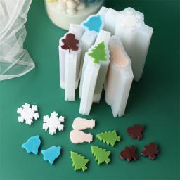 Natal tubo de silicone coluna sabão vela molde mini boneco de neve sino floco de neve forma da árvore de natal incorporar sabão fazendo suprimentos molde de tubulação - Image 4
