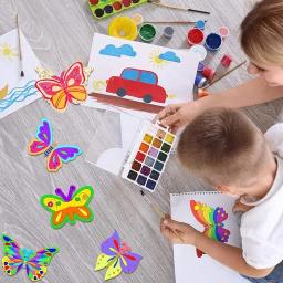 DIY 28pcs Wood Gem Art Butterfly Kit Toy Arte E Artesanato Diamante Adesivos Pintura Inacabada Borboleta Fatias De Madeira Brinquedos Para Crianças - Image 3