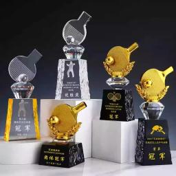 Troféu personalizado do tênis de mesa para homens e mulheres, lembrança medalha de ouro, singles e campeões duplos campeonato, equipe - Image 1