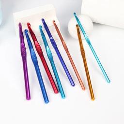 Alumínio Crochet Hooks Set, Agulhas De Tricô, Metal Gancho, DIY Fio Agulha, Weave Sweater, Acessórios De Costura Ferramenta, 2-12mm - Image 1
