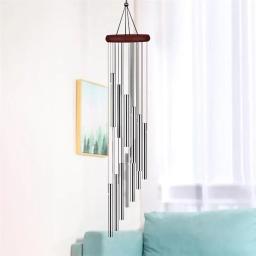 Tubos musicais do carrilhão do vento, 12 tubos, sinos de vento, ouro, sinos de prata, decoração para jardim, vivendo, quarto, cafetaria - Image 4