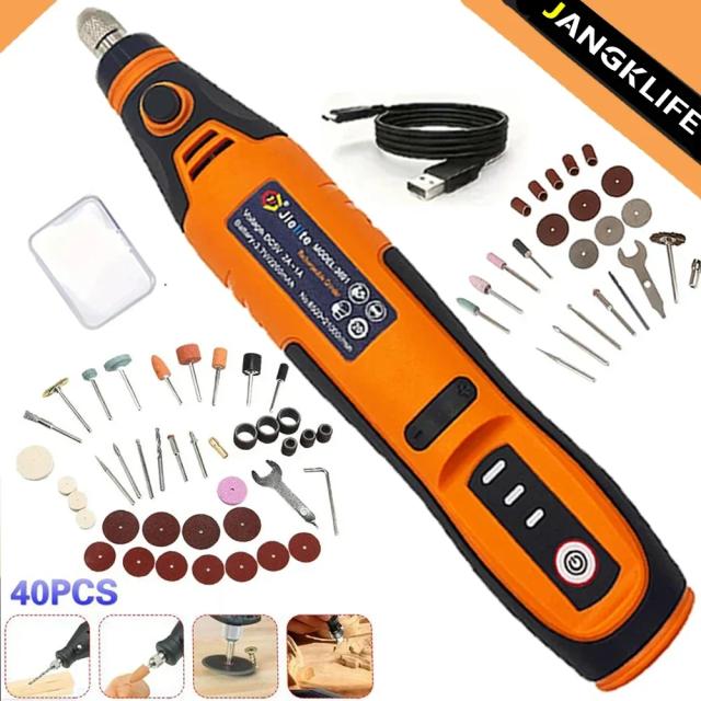 Ferramenta Rotativa Sem Fio JANGKLIFE com Acessórios: Mini Broca e Caneta de Gravação para Projetos DIY