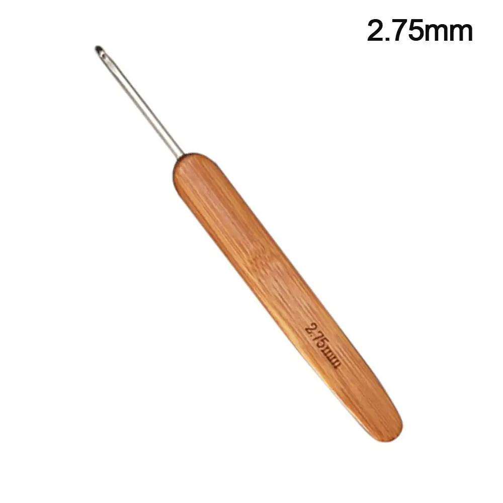 Bambu De Madeira Handle Crochet Ganchos, Agulhas de Tecer Ergonômico, Craft DIY Costura Ferramenta, 0.75mm, 1.0mm, 1.25mm, 1.5mm, 1.75mm, 2.0mm, 2.25mm, 2.5mm, 2,75 milímetros, 3,0 milímetros - Image 1