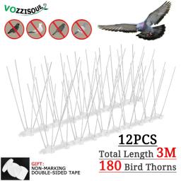 Varanda Anti-Bird Repeller, Pigeon Spikes, Deterrent Anti Bird Repelente, Aço inoxidável Thorn Nail Kit, 12pcs - Image 1