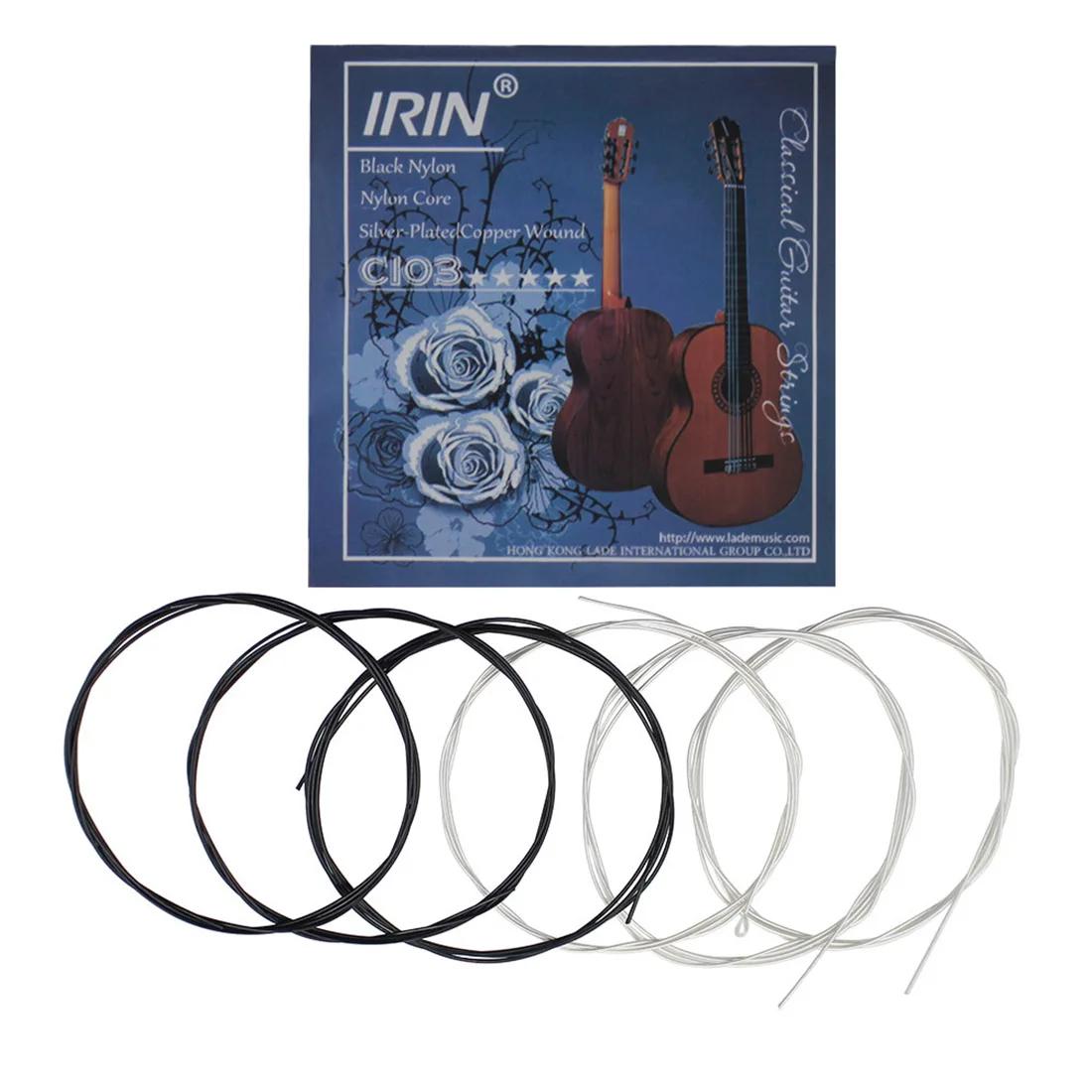 6 pçs cordas de guitarra clássica liga de náilon tom brilhante conjunto de cordas alta qualidade único saco interno clássico acústico acessórios - Image 1