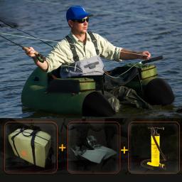 Barco de pesca inflável portátil definido para 1 pessoa, flutuabilidade profissional forte, Double-Airbag segurança, caiaque prático - Image 2
