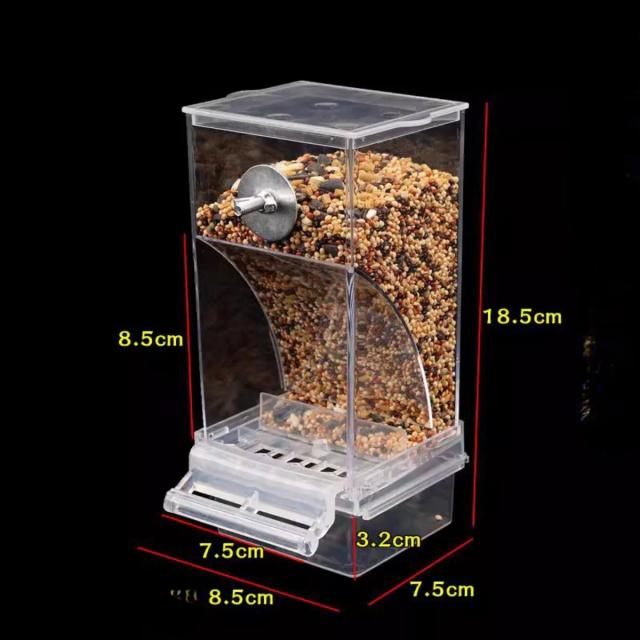Alimentador Automático de Sementes para Periquitos Pequenos e Médios com Bebedouro e Acessórios de Gaiola em Acrílico