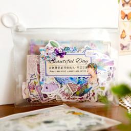Journamm-Decoração Adesivos Materiais, Kit Combo de Papel, Colagem Lixo Diário, Suprimentos DIY Scrapbooking, Flor de arte, 200pcs por pacote - Image 3