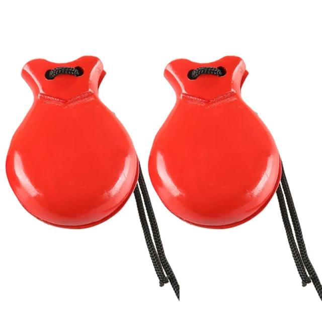 Castanholas Flamencas de Corda Castanheiro Espanhol para Crianças e Adultos - Conjunto com 2 Peças