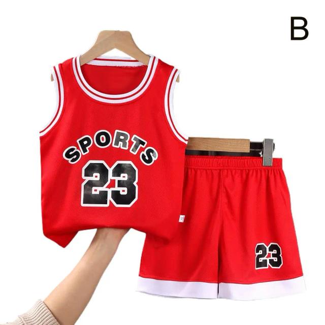 Conjunto Infantil de Basquete: Roupas Respiráveis para Treinos com Camiseta, Camisola e Calças Curtas - Tamanhos 90-120cm