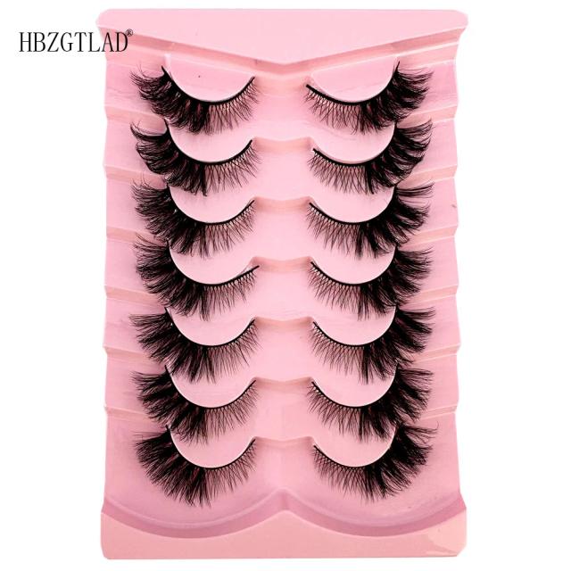 Cílios Postiços 3D e 5D Naturais e Fofos - Extensão Wispy Macia, 7 Pares para sua Nova Maquiagem