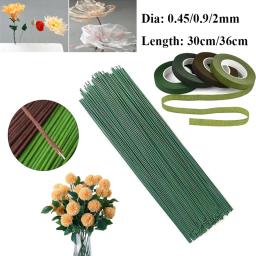 Hastes de fio floral artificial para fazer grinalda, DIY Flower Craft, fio de ferro, cola envolto flor pólo, acessórios - Image 1