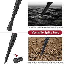 Óptica Vector-Bipod Shooting Sticks para Caça Rifle, Quadro de alumínio leve, Spike Pés Resto, Bipod 360 Borracha, V Yoke - Image 4