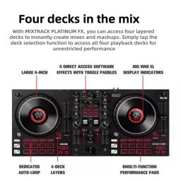 Controlador de DJ Profissional com Efeito Digital Mixer Track Pro/Platinum FX, Suporte USB e Roda Grande de 6 Polegadas - Image 3
