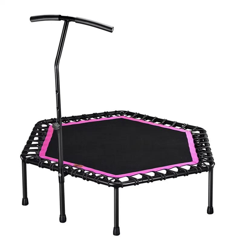 Trampolim de fitness dobrável com alça para adultos e crianças, cama de salto silenciosa, exercício aeróbico, interno e externo, carga 300kg, 45 in, 48 in - Image 1