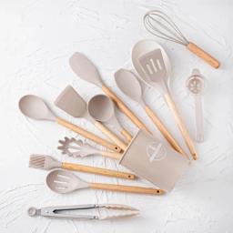 Silicone utensílio conjunto com suporte plástico, 14pcs - Image 3