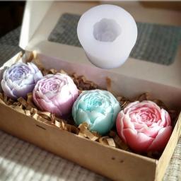 Rosa Com Molde De Silicone De Gemas, Sabão De Flores, Fragrância De Vela, Molde De Bolo De Gesso - Image 1