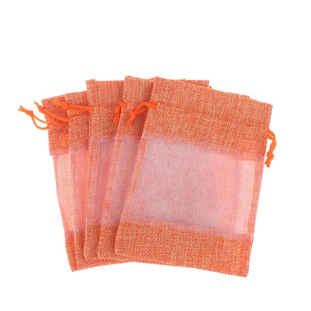 Sacos Vazios de Organza com Janela Transparente para Jóias e Presentes, 5 Peças para Casamentos e Festas de Natal