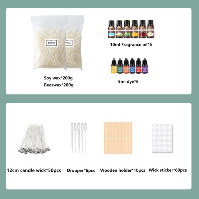 Kit Completo para Fazer Velas Artesanais com Cera de Soja e Ferramentas de Aromaterapia em Aço Inoxidável