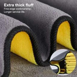Microfiber Car Washing Towels, Soft Double Layer, Body Cleaning Wipe Rag, Absorção de água, Secagem Pano, Grosso, 30 cm, 40 cm, 60cm - Image 5