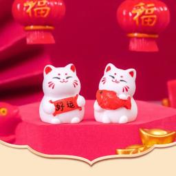 Estilo chinês Lucky Cat Figurine, Mini decoração adorável, miniatura moderna e bonita, micro paisagem criativa - Image 3