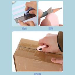 Kawaii Mini Bolso Utility Faca com Chaveiro Buraco, Express Box Cortador De Papel, Arte Artesanato Abridor de Embrulho, Escritório e Papelaria Escola - Image 5