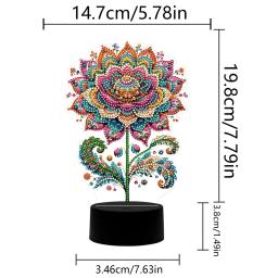 Acrílico Diamante Pintura Lâmpada LED com Ferramentas, Luz Noturna, Flor, Esquilo, Gato, Borboleta, Urso, Cavalo - Image 6