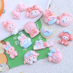 Coelho De Resina Dos Desenhos Animados, Bola De Cristal, Arco, Coração De Pêssego, Cake Scrapbook Craft, DIY Miniature Ornament Acessórios, Bonito, 10Pcs - Image 2