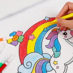 Bolsa de cordão não tecida para crianças, mochila graffiti, brinquedos de pintura para colorir DIY para crianças, sereia animal fofa, desenho artesanato - Image 4