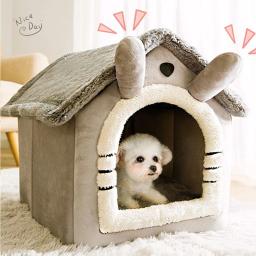 Cama dobrável para gatos/cachorros, cama para dormir para animais de estimação, removível e lavável, canil para casa de cachorro, ninho interno para gatos - Image 1
