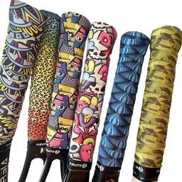Overgrips de raquete de badminton multicoloridos, nova impressão autoadesiva, faixa de tênis, absorção de choque, suprimentos esportivos - Image 4