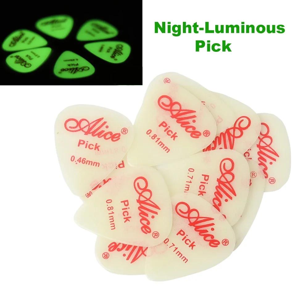 Alice-Noite Fluorescente-Palhetas luminosas, Palco legal Picks, 3 Tipos de Espessura, 12 PCs/Set - Image 1