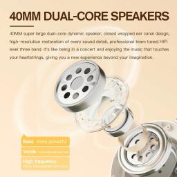Auscultadores sem fios Bluetooth, auriculares com fio, cancelamento de ruído, fone de ouvido Hi Fi Gaming, chamada ENC, 100 horas Playtime, Pro Over, IKF-T1 - Image 4