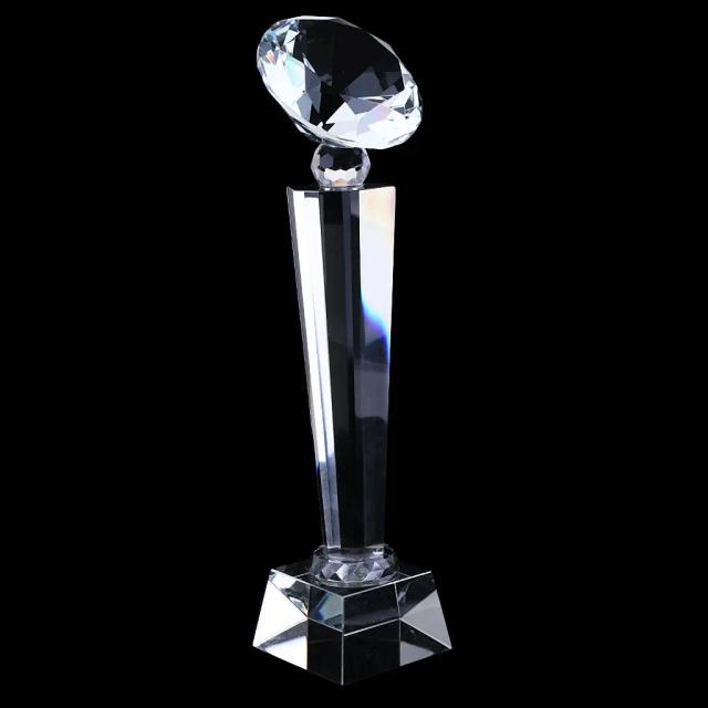 Troféu de Cristal Personalizado 29cm com Design Top Diamond para Premiação de Vencedores