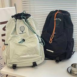Unisex dobrável leve alpinista mochila, grande capacidade, cordão casual, saco de badminton, esportes mochila, bolsa de viagem, novo - Image 3