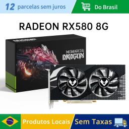 MOUGOL nova placa gráfica amd radeon rx580 8g gddr5 memória vídeo pcie3.0x16 hdmi-compatível dpfor desktop computador de jogos - Image 1