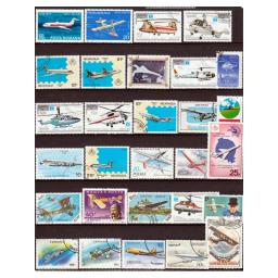 100 PCS todos os diferentes tópicos avião selos postais não utilizados com Post Mark para coleção - Image 3