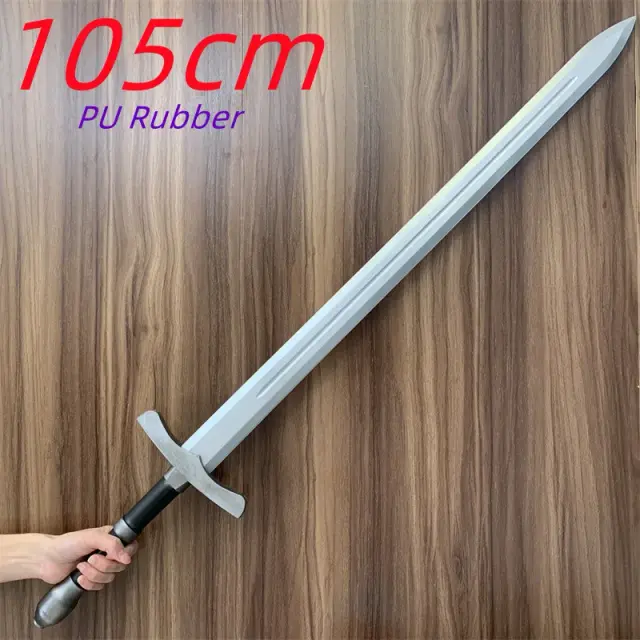 Espada de Cosplay Guerreiro de Prata 1:1 - Arma de Paladino para Role Playing, Modelo Medieval de Halloween em PU Seguro, Presente Perfeito
