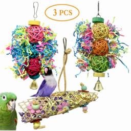 Pequeno Papagaio Pendurado Rede, Conjunto De Brinquedos De Pássaro, Balanço, Balanço, Mastigação, Treinamento, Gaiola, Sino, Poleiro, Escada, 15 Estilos - Image 2