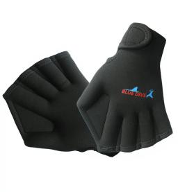 Luvas de natação ajustável Neoprene Webbed, Aquatic Fit, pás, mergulho, mergulho mão Web, luvas de água, metade do dedo, 1 par - Image 3