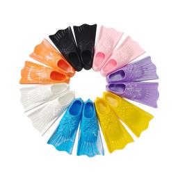 Silicone colorido nadadeiras curtas natação para adultos e crianças, Split Mermaid Flippers, leve mergulho suprimentos, Freestyle Swim Gear - Image 1