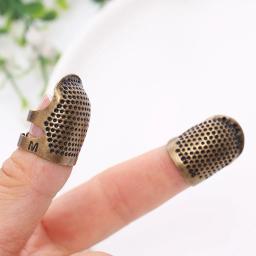 Vintage ouro agulha dedal, Finger Protector, Metal costura acessórios, Handworking costura ferramentas, anel antigo, artesanato DIY - Image 3