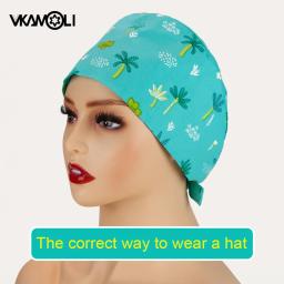 Chapéu de enfermagem com toalha de suor, Dog Print Hat, Cirurgia Cap para profissionais médicos, Veterinário de alta qualidade - Image 6
